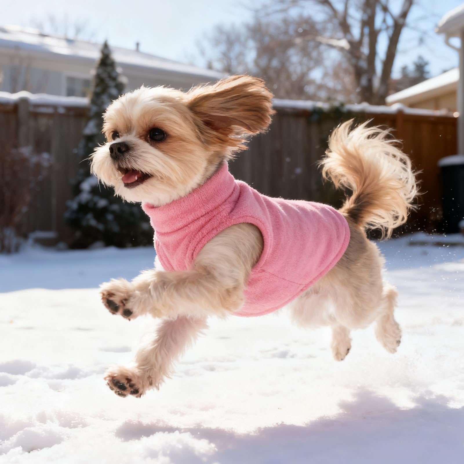 PUPTECK lightweight fleece provides breathable warmth during playtime and car rides.