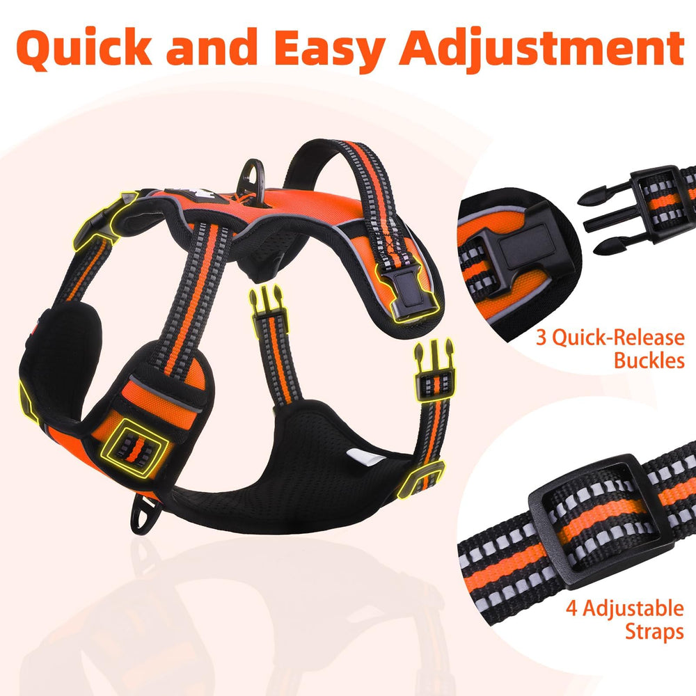 PUPTECK No Pull Harness adjustable straps ensure a snug, growing fit.