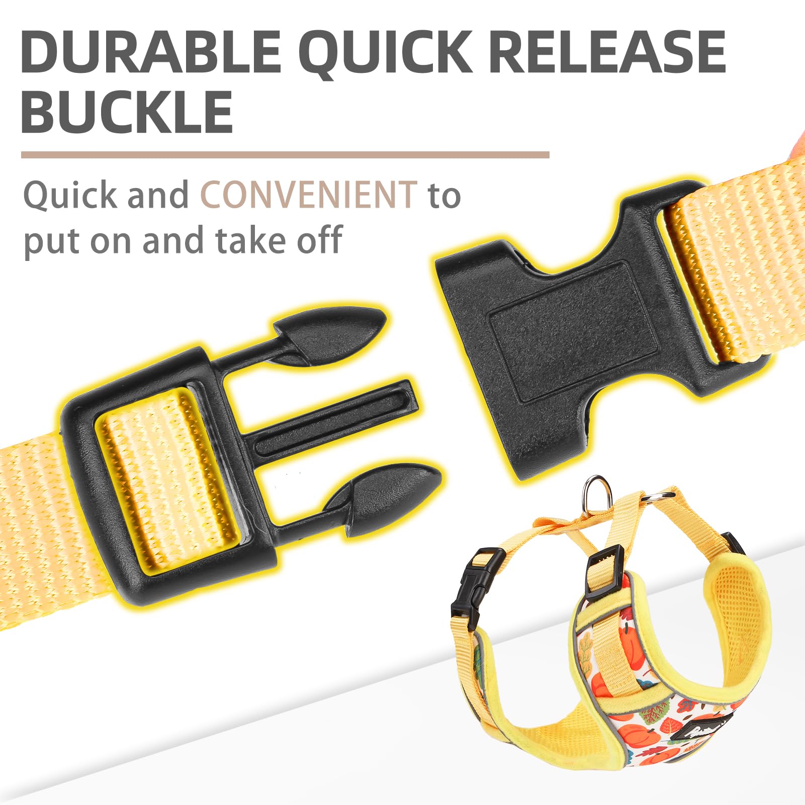 PUPTECK small dog harness reflective night visibility for safer walks.
