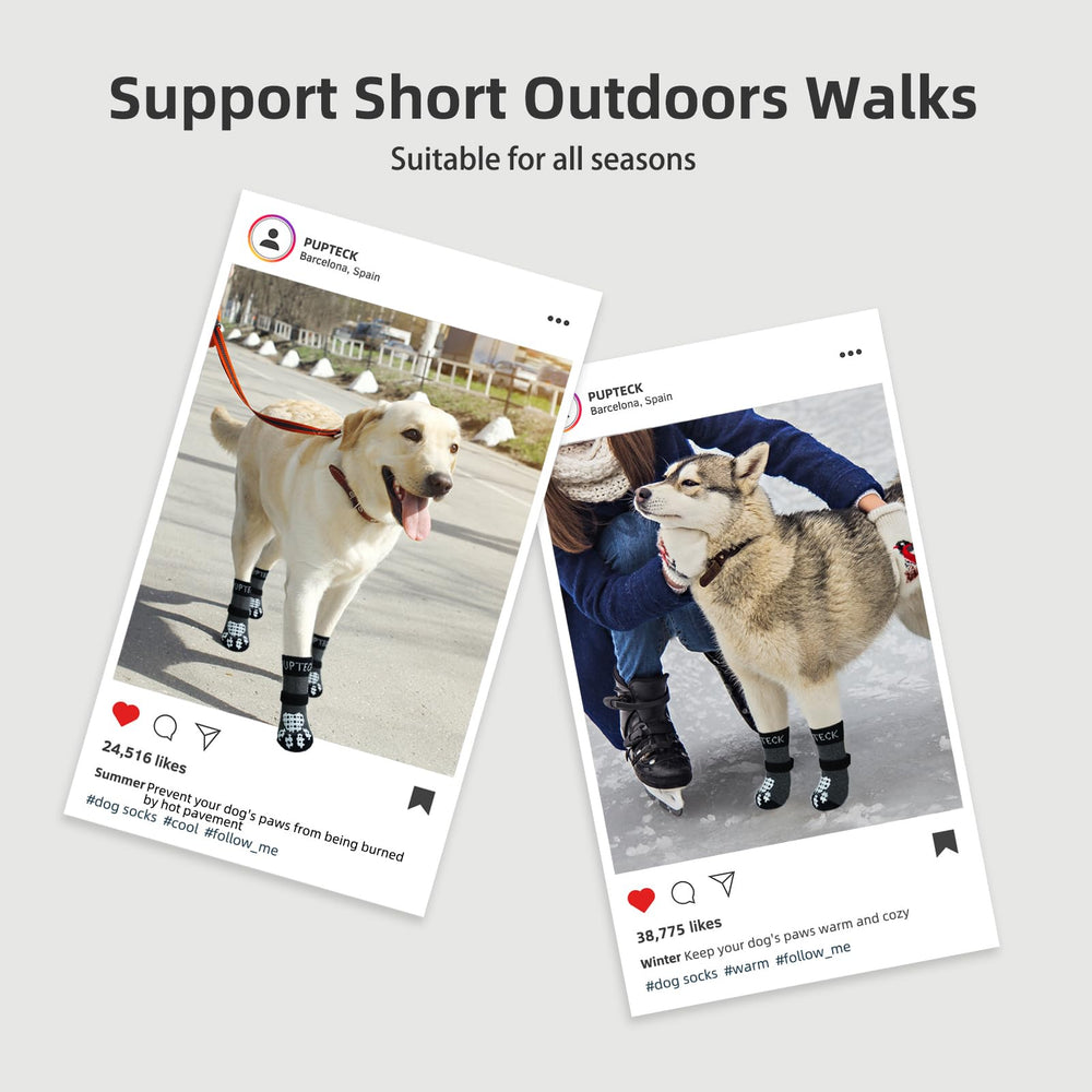 PUPTECK soft elastic breathable dog socks provide comfortable paw coverage