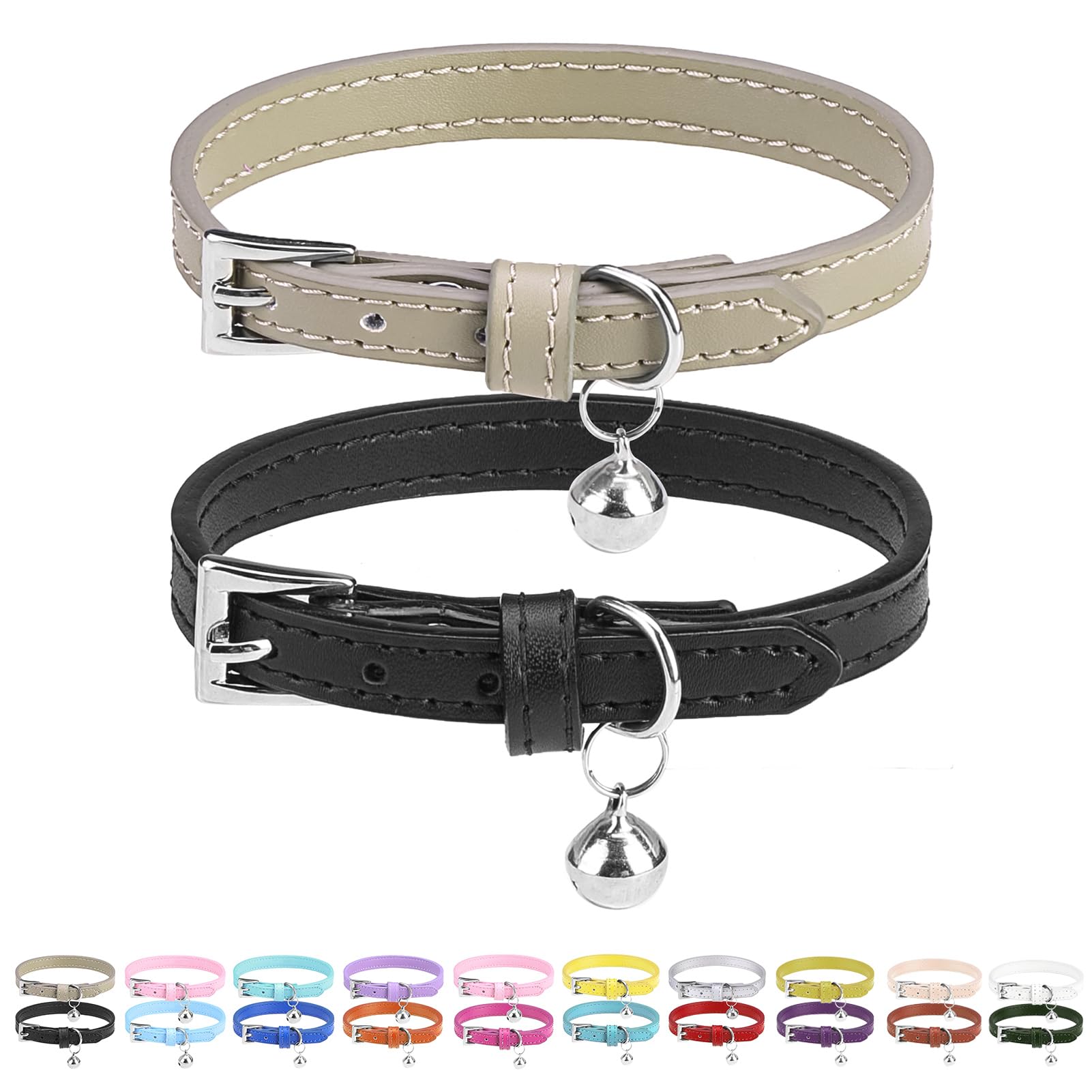 PUPTECK soft leather collar in black shows comfortable daily wear