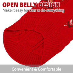 PUPTECK winter cat sweater worn by a pet demonstrates easy pullover on/off.