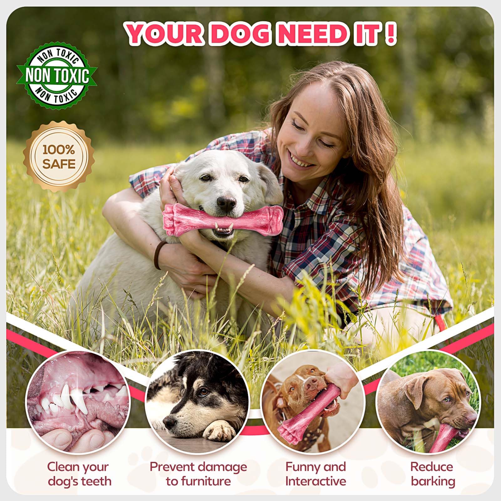 Puptily durable dog toy tested on large breeds for lasting play