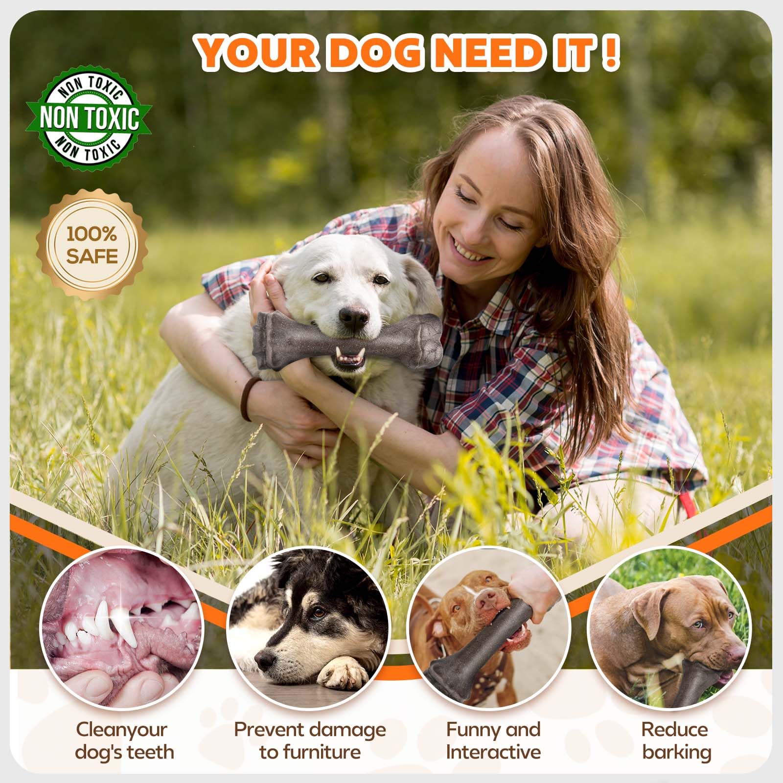 PUPTILY heavy-duty chewer closeup showing rugged texture