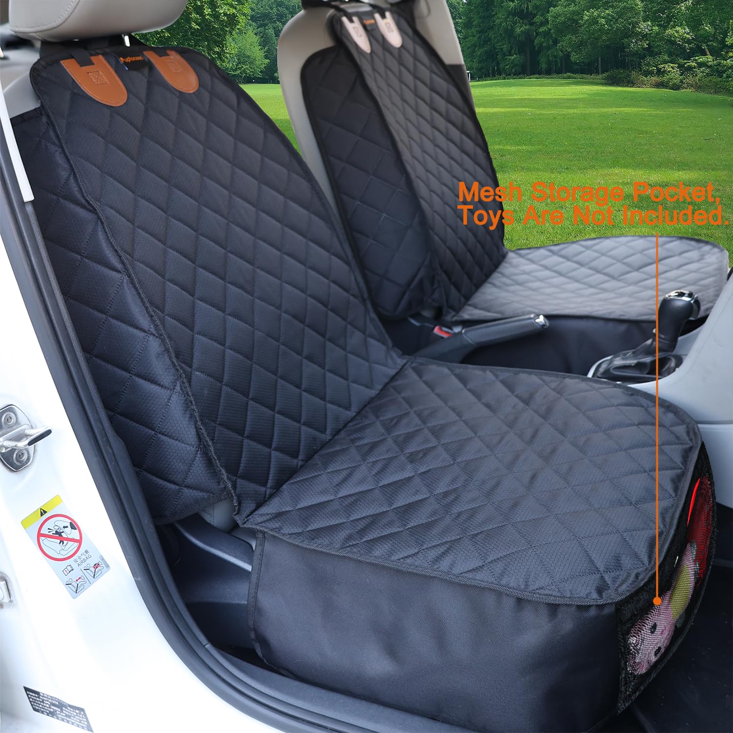 Puptoceed dog front seat cover waterproof tear resistance protects upholstery during muddy adventures.