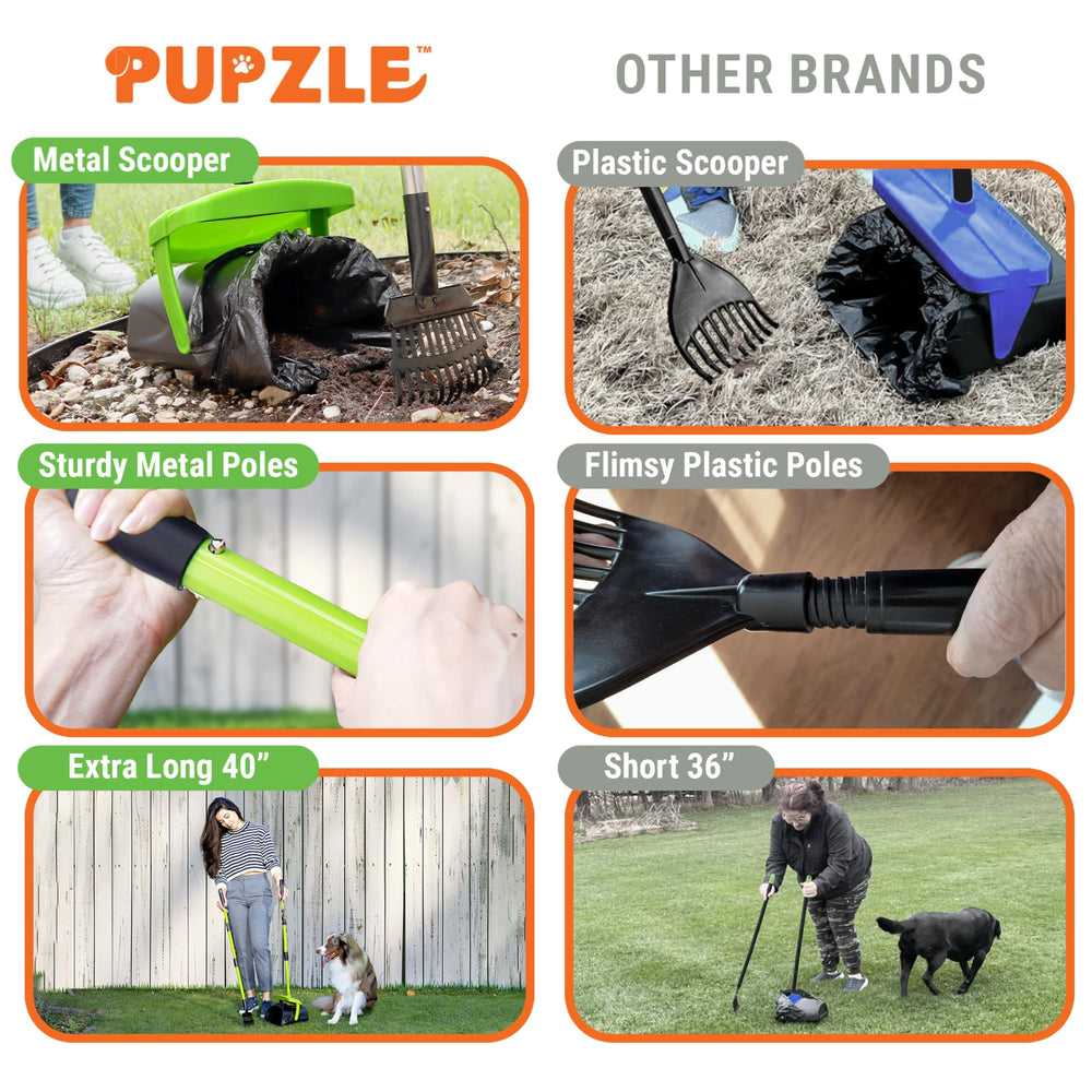 Pupzle bag-attachment-system shows easy waste management during cleanup.