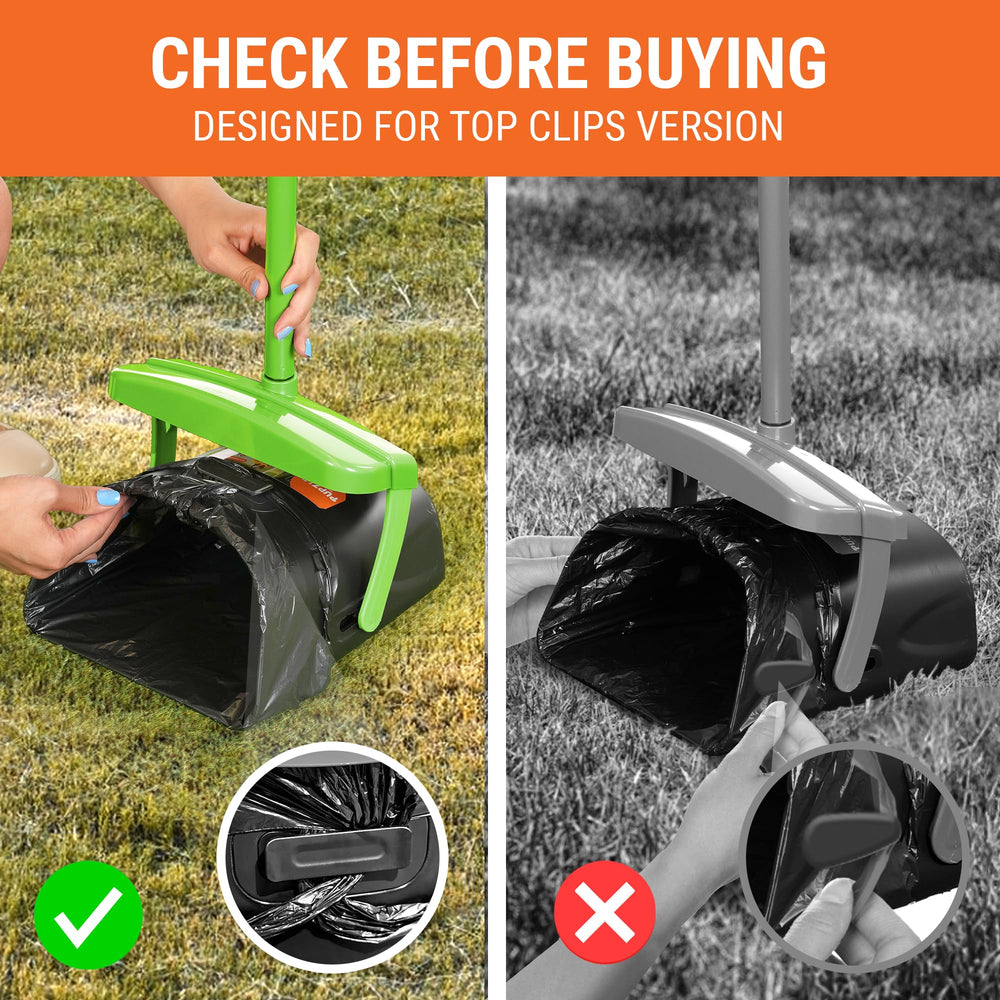 Pupzle swivel-bin-ready bags showcase seamless bag swaps for tidy yard cleanup.