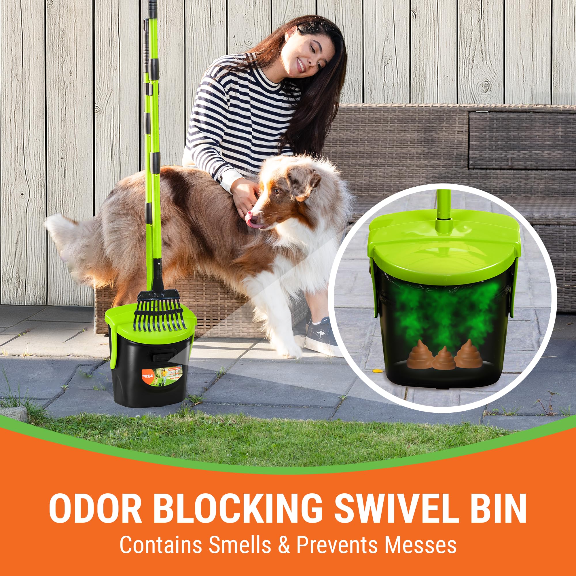 Pupzle odor-blocking lid keeps your yard smelling fresh after scooping.