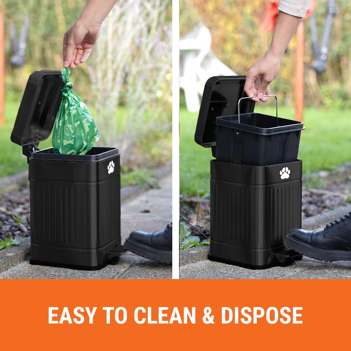 Pupzle rain and rust-proof construction withstands outdoor conditions.