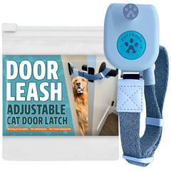 Purrboss Door Leash side view demonstrates simple cat access reducing dog interference.