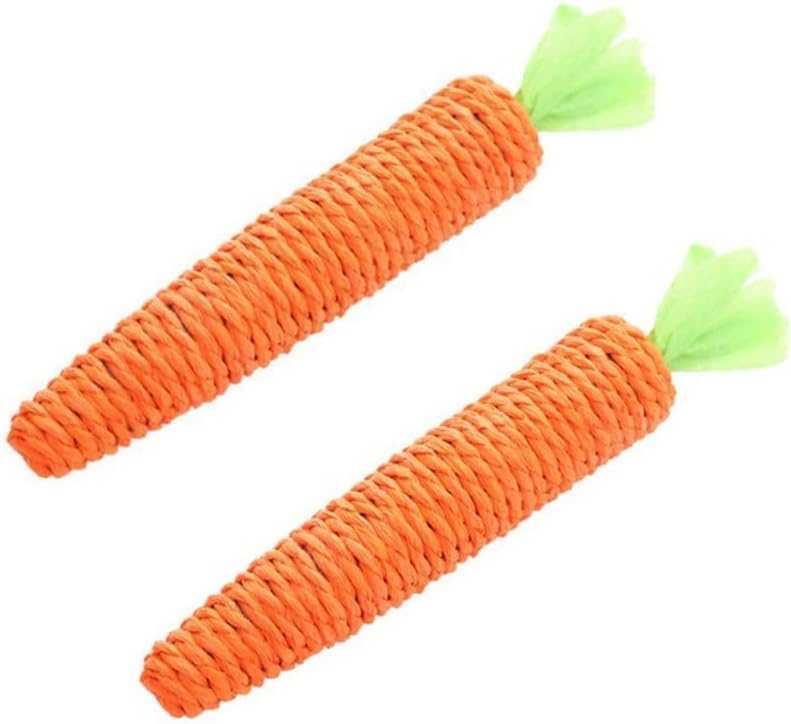 PurYupearl orange sisal carrot toy front view for engaging chewing and scratching
