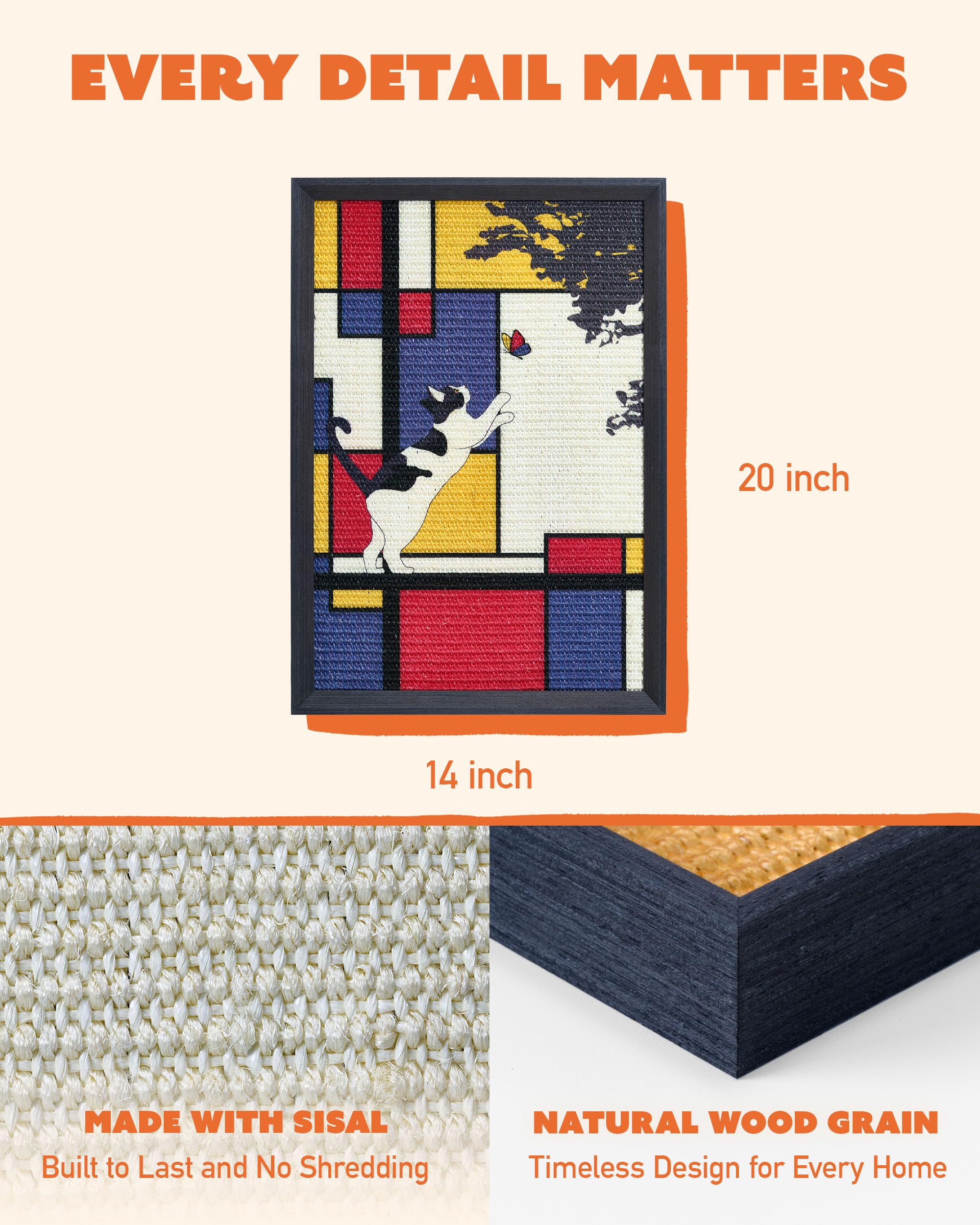 Purdee 14x20 framed wall art scratchpad showing sleek design and space-saving setup.
