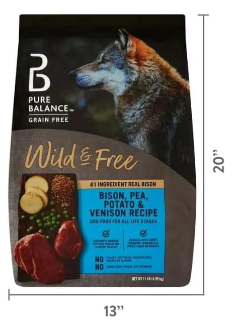 Pure Balance Wild Free small-kibble digestible; gentle on small mouths and digestion.
