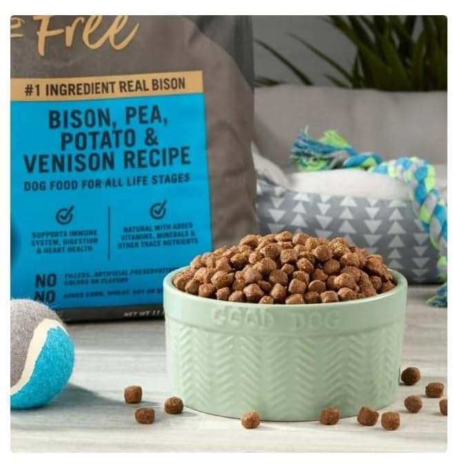 Pure Balance Wild Free venison-pea-potato dog food image; grain-free formula for sensitive tummies.