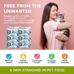 Cat enjoying moist tuna flakes from Pure Cravings wet food for hydration and flavor