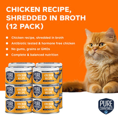 Pure Cravings Chicken Recipe shredded chunks image highlights tender shredded chicken texture for cats.