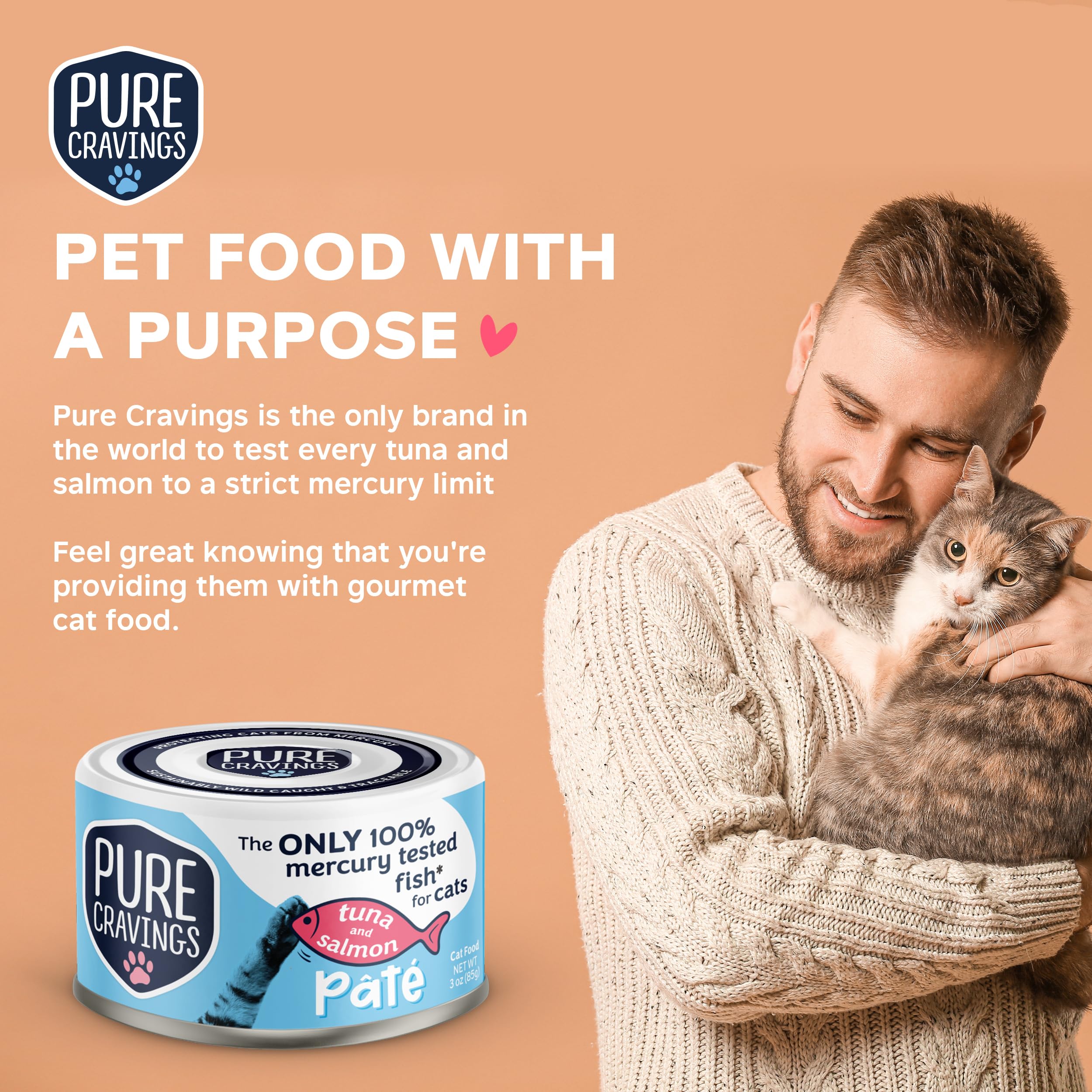 Pure Cravings grain-free-non-gmo cat pate supports a natural, protein-packed option.