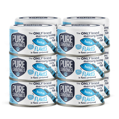Pure Cravings Tuna Flakes in Tuna Consommé pack of 12 cans with glossy flakes for hydration appeal