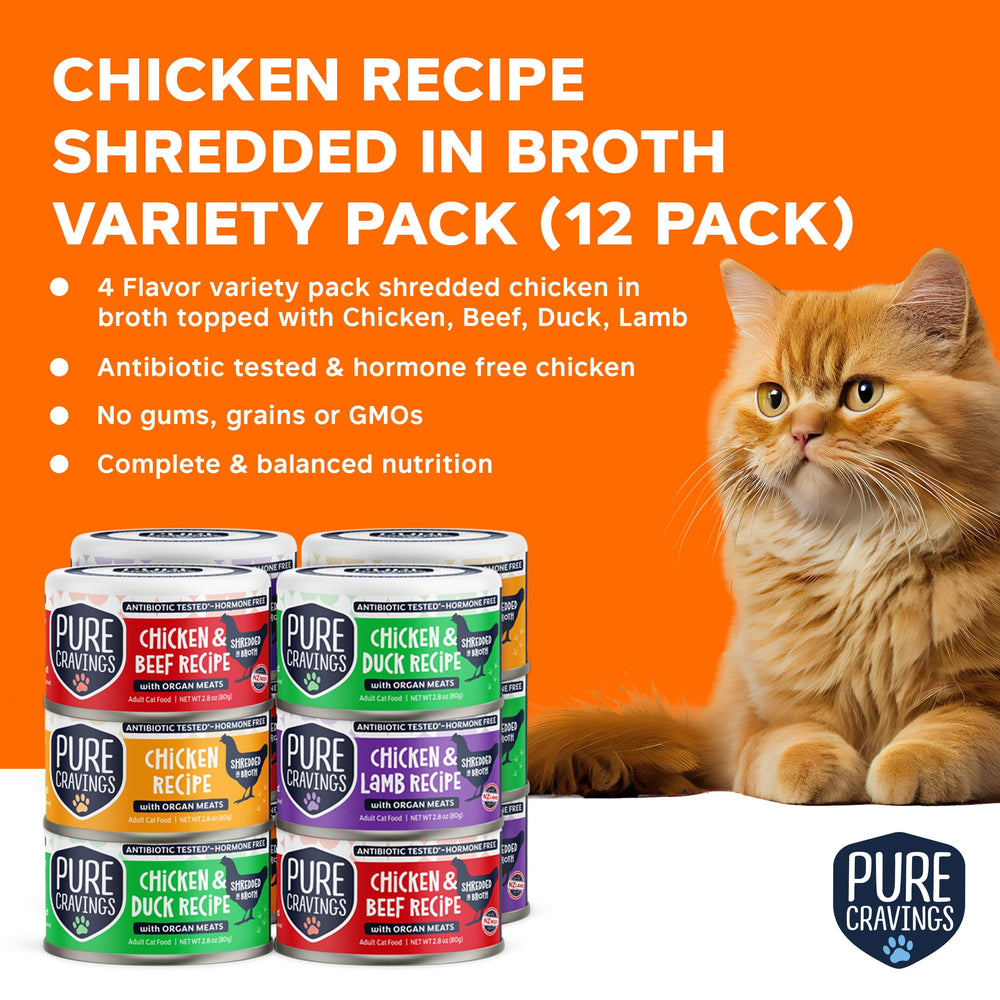 Pure Cravings variety pack displays chicken, lamb, duck and beef options