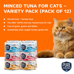 Pure Cravings variety-pack tuna cat food – multiple recipes to keep mealtime exciting.