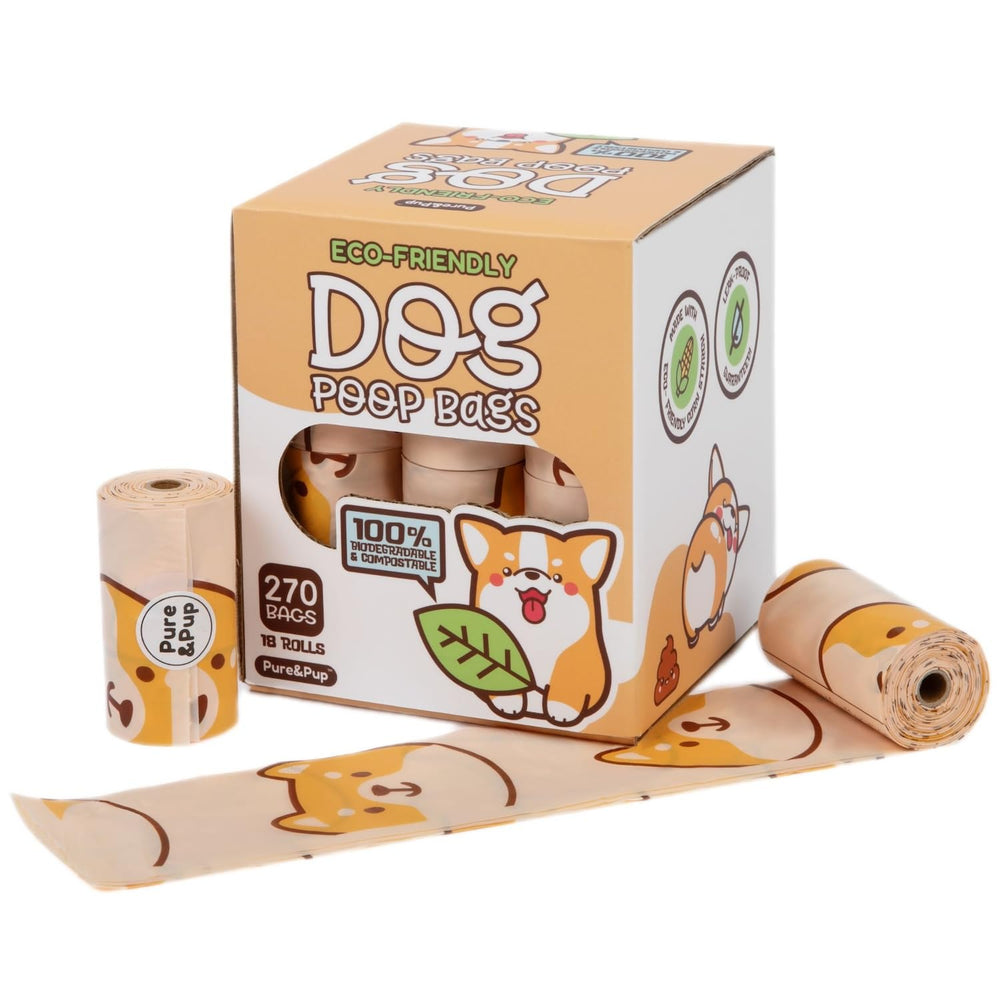 Pure & Pup packaging displays the 270-count box for easy eco cleanup.
