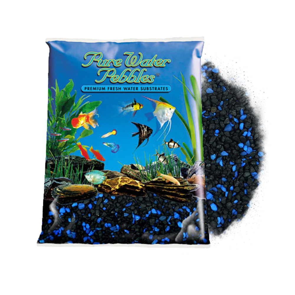 Pure Water Pebbles Midnight Glo Aquarium Gravel glows, boosting underwater ambiance and fish-friendly decor.