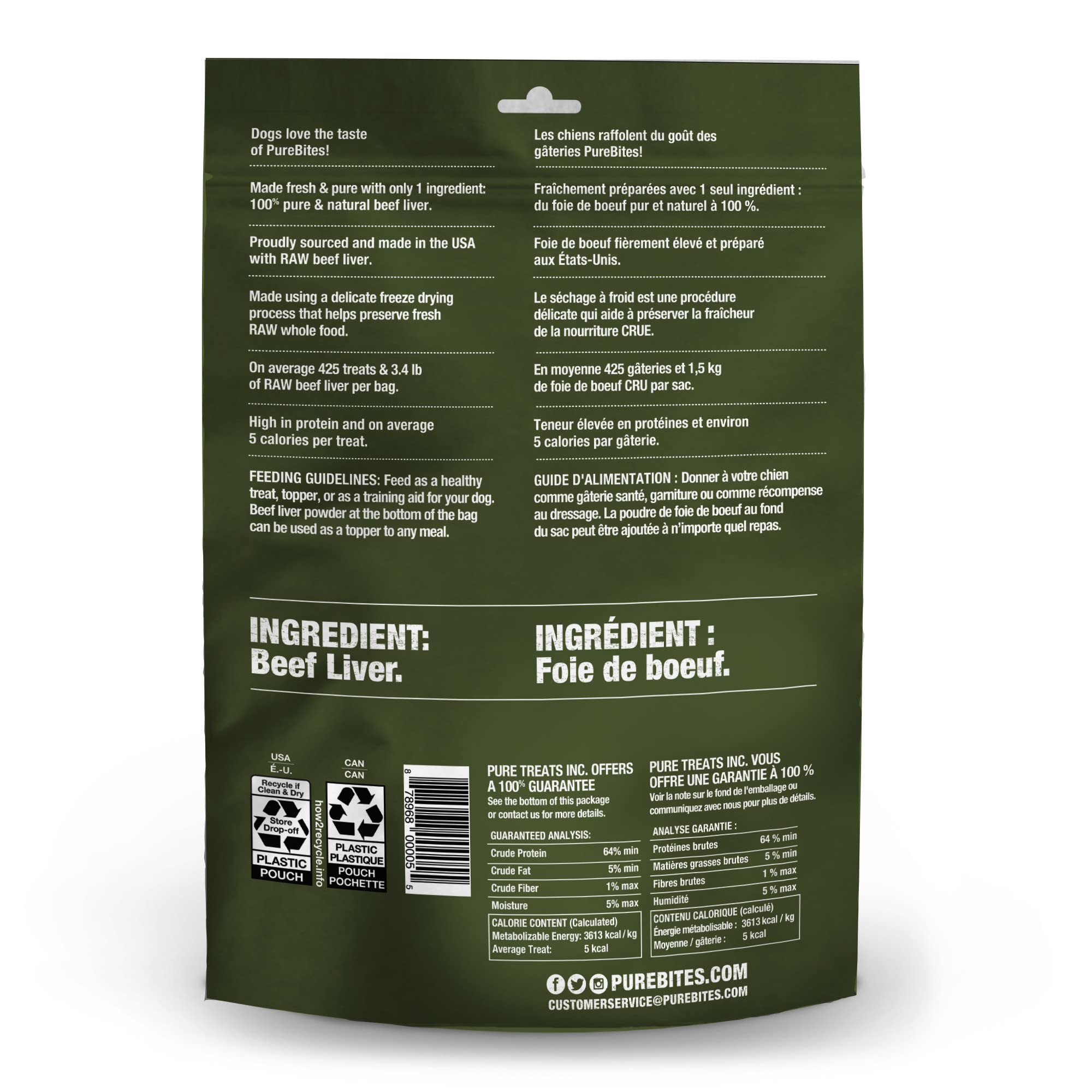 PureBites beef freeze-dried treats dog eating closeup illustrating palatable taste