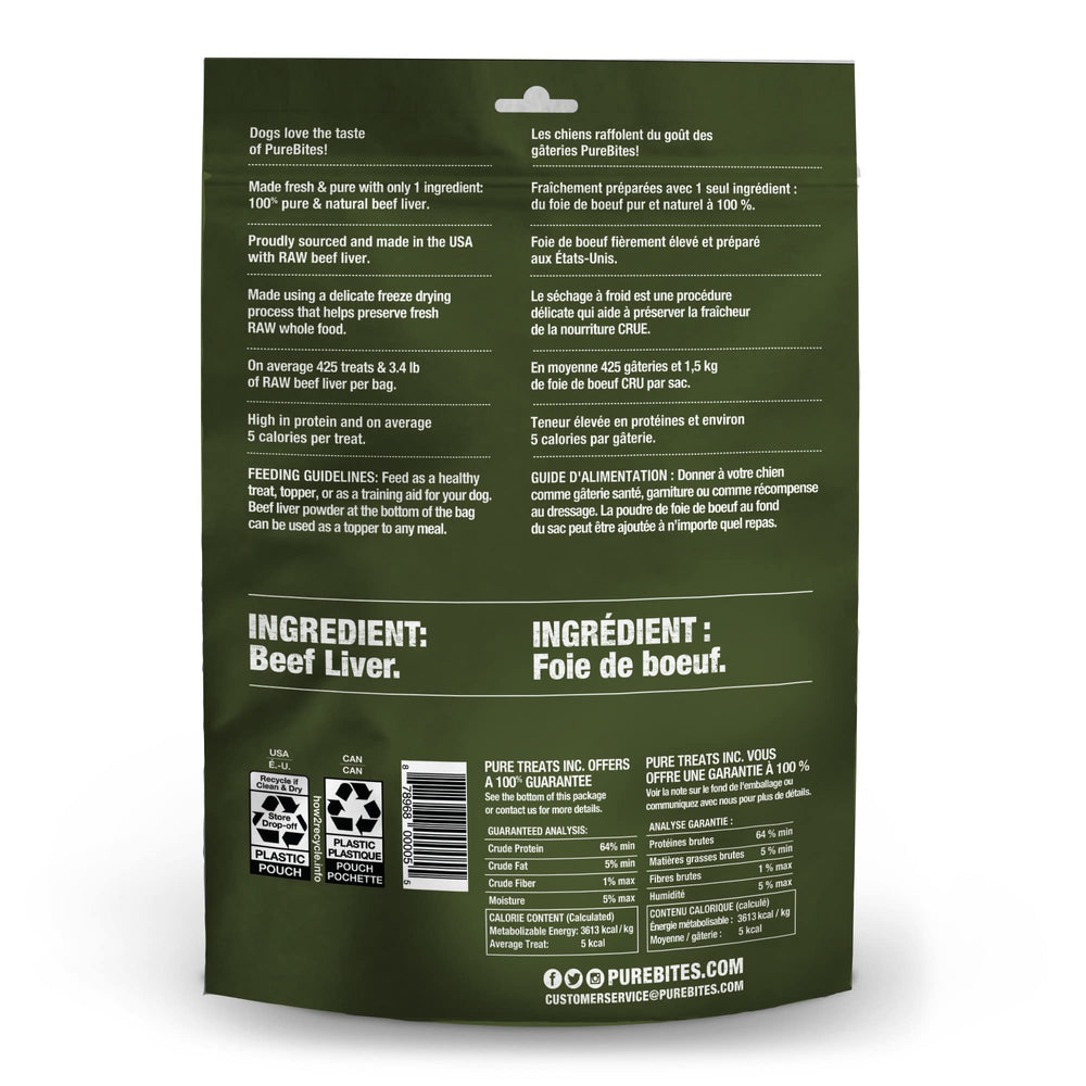 PureBites beef freeze-dried treats dog eating closeup illustrating palatable taste