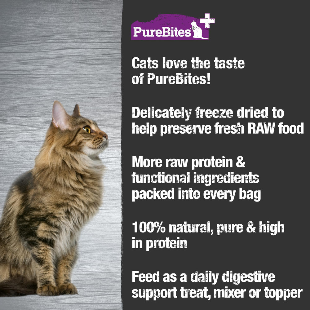 PureBites+ recyclable bag highlights eco-friendly packaging for PureBites cat treats.