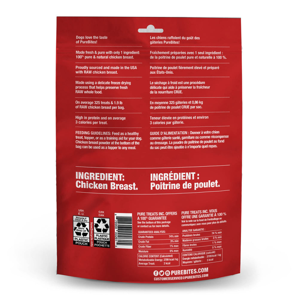 PureBites chicken freeze-dried treats packed full of protein-friendly nutrition