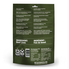 PureBites freeze-dried beef liver slices highlighting shelf-stable protein.