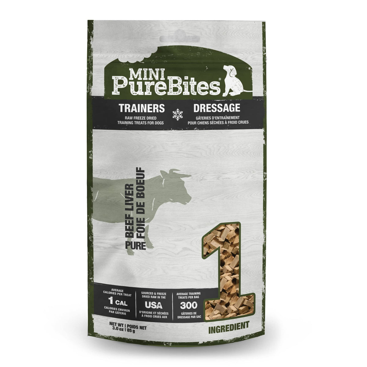 PureBites mini-beef-freeze-dried-treats close-up training rewards.