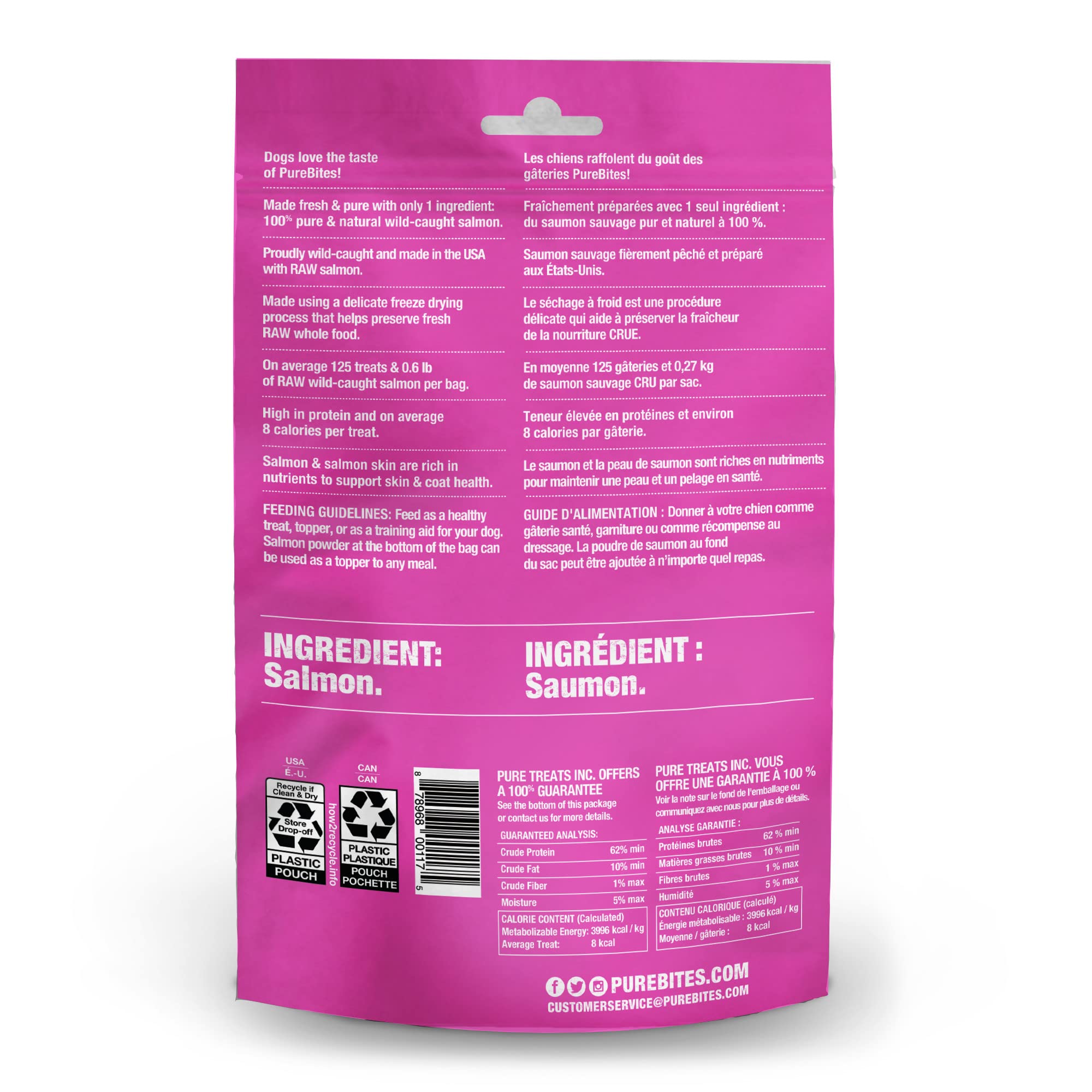 PureBites salmon-usa-sourced image highlights USA-made freeze-dried protein