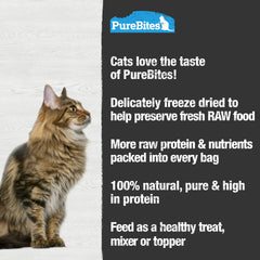 Cat enjoying PureBites tuna treat highlighting a protein-rich snack