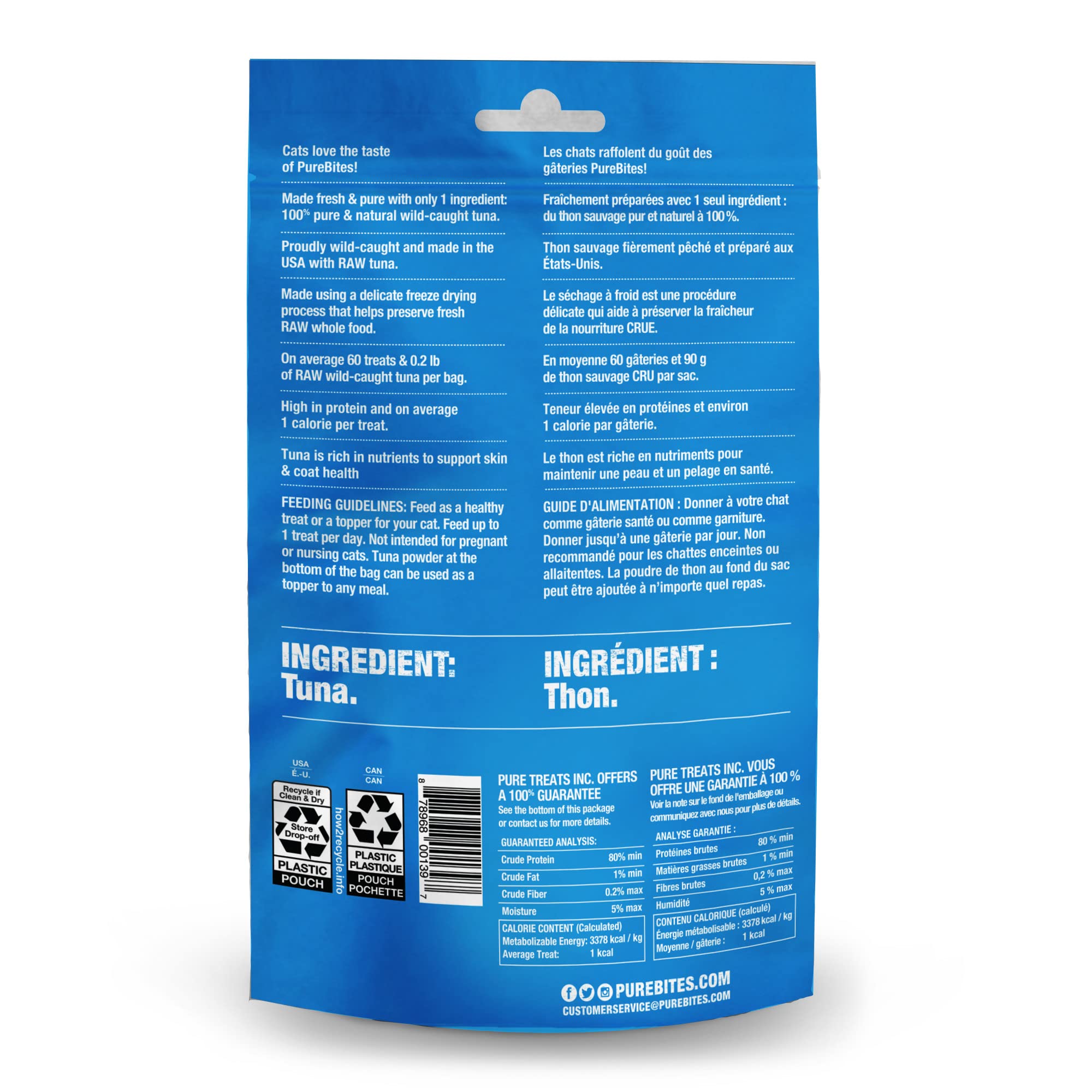 PureBites tuna-freeze-dried-ingredients emphasizes single tuna source for purity