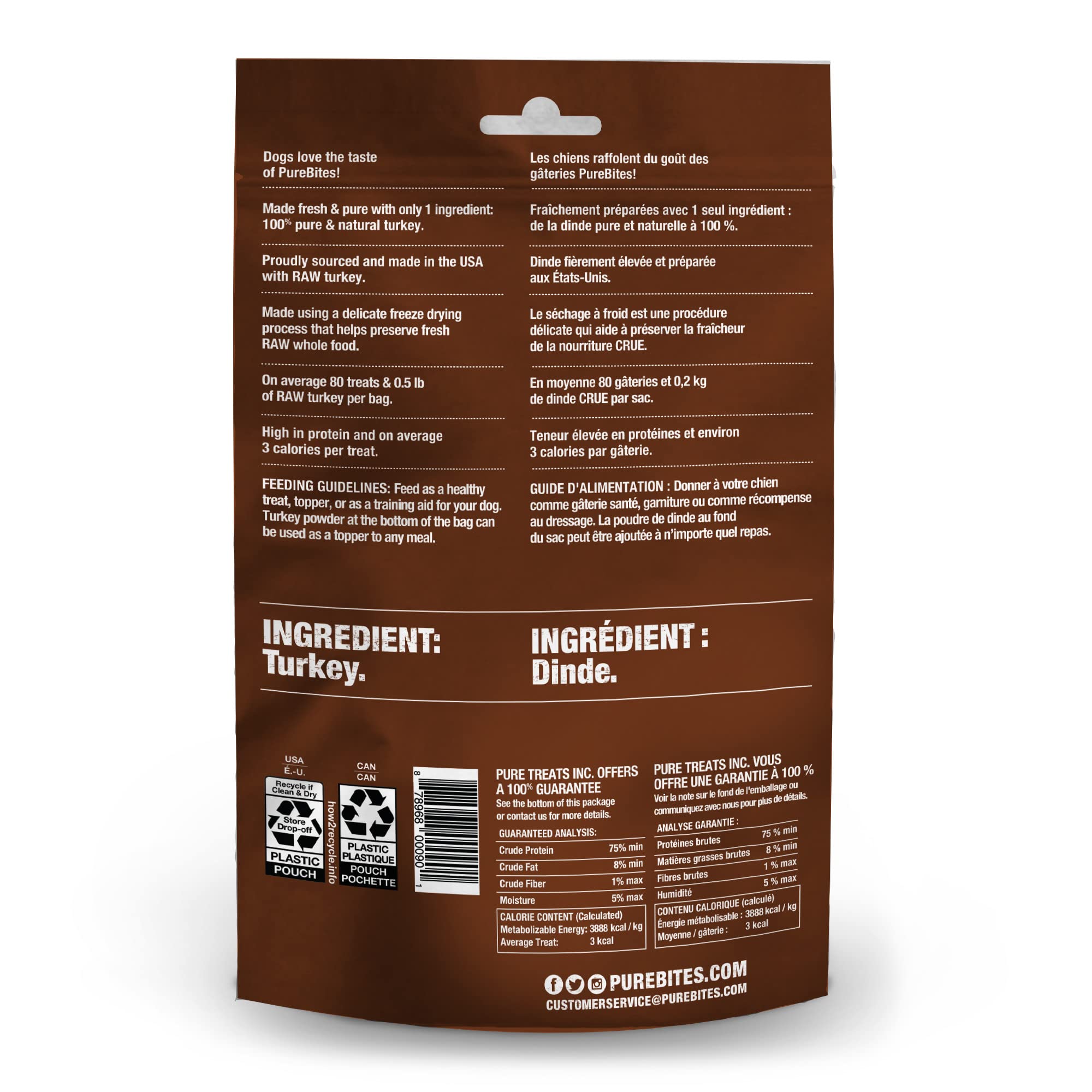 PureBites Turkey Freeze-Dried Dog Treats dog enjoying treats demonstrates training or topping use