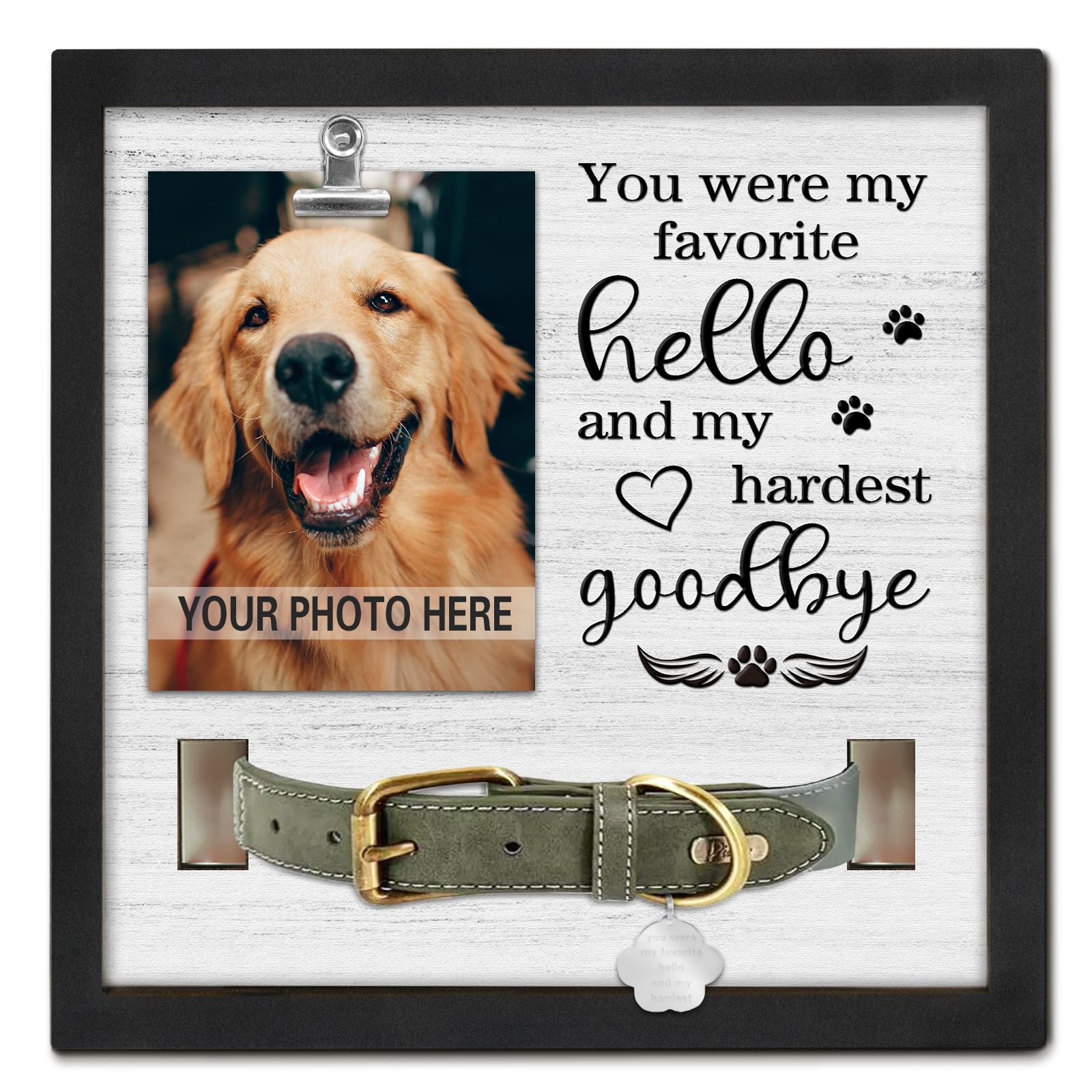 PUREFLY dog memorial frame collar mount for preserving cherished memories