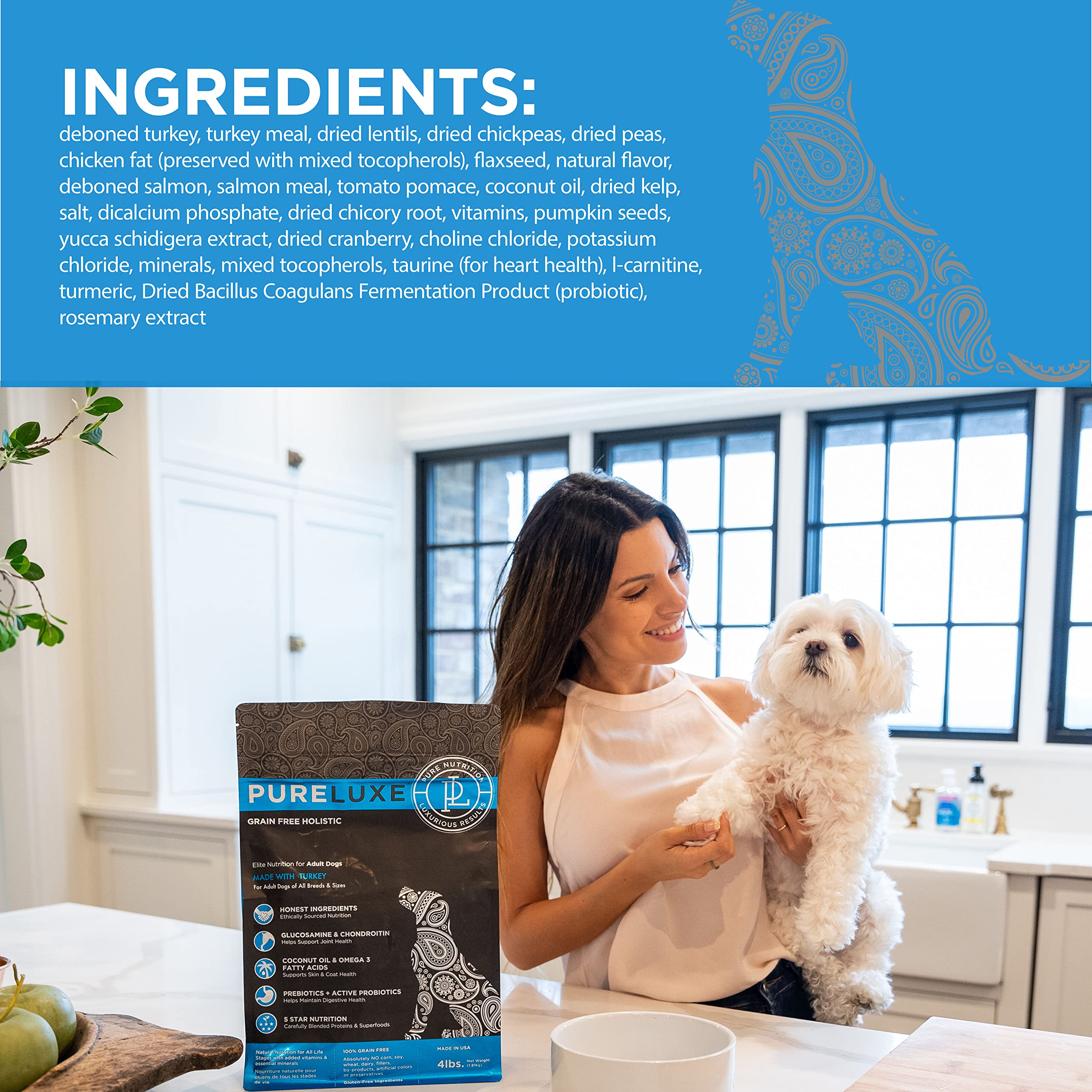 PURELUXE transparent lab-testing badge emphasizes ingredient integrity.