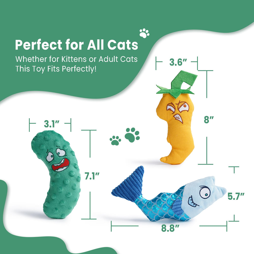 PURETOY catnip cucumber toy close-up supports indoor play and catnip motivation.