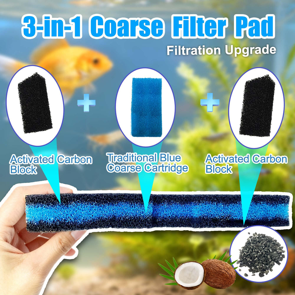PurifyLogix white floss pads capture fine particles for clearer aquarium water.