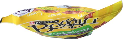 Purina Beggin' resealable pouch feature keeps treats fresh for daily rewards.