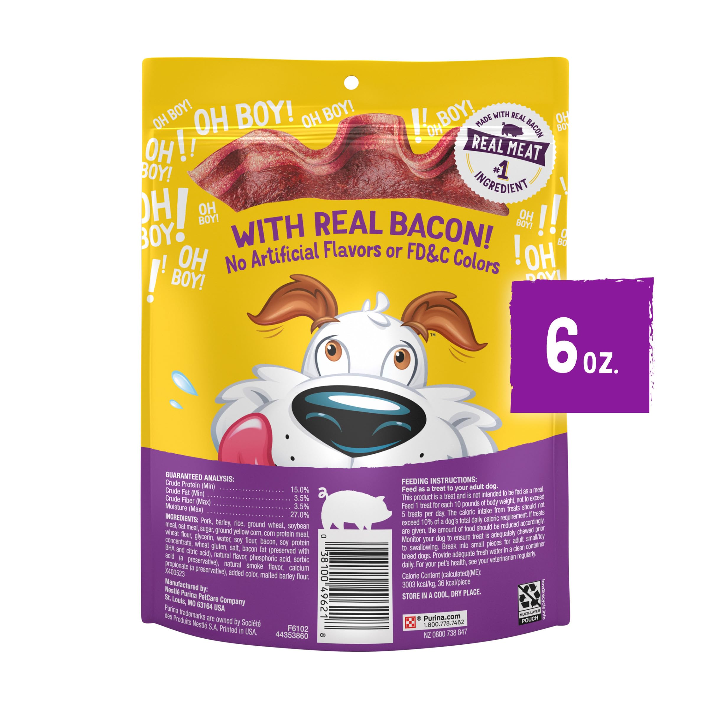 Purina Beggin' Strips bacon aroma image highlights scent-driven appeal.