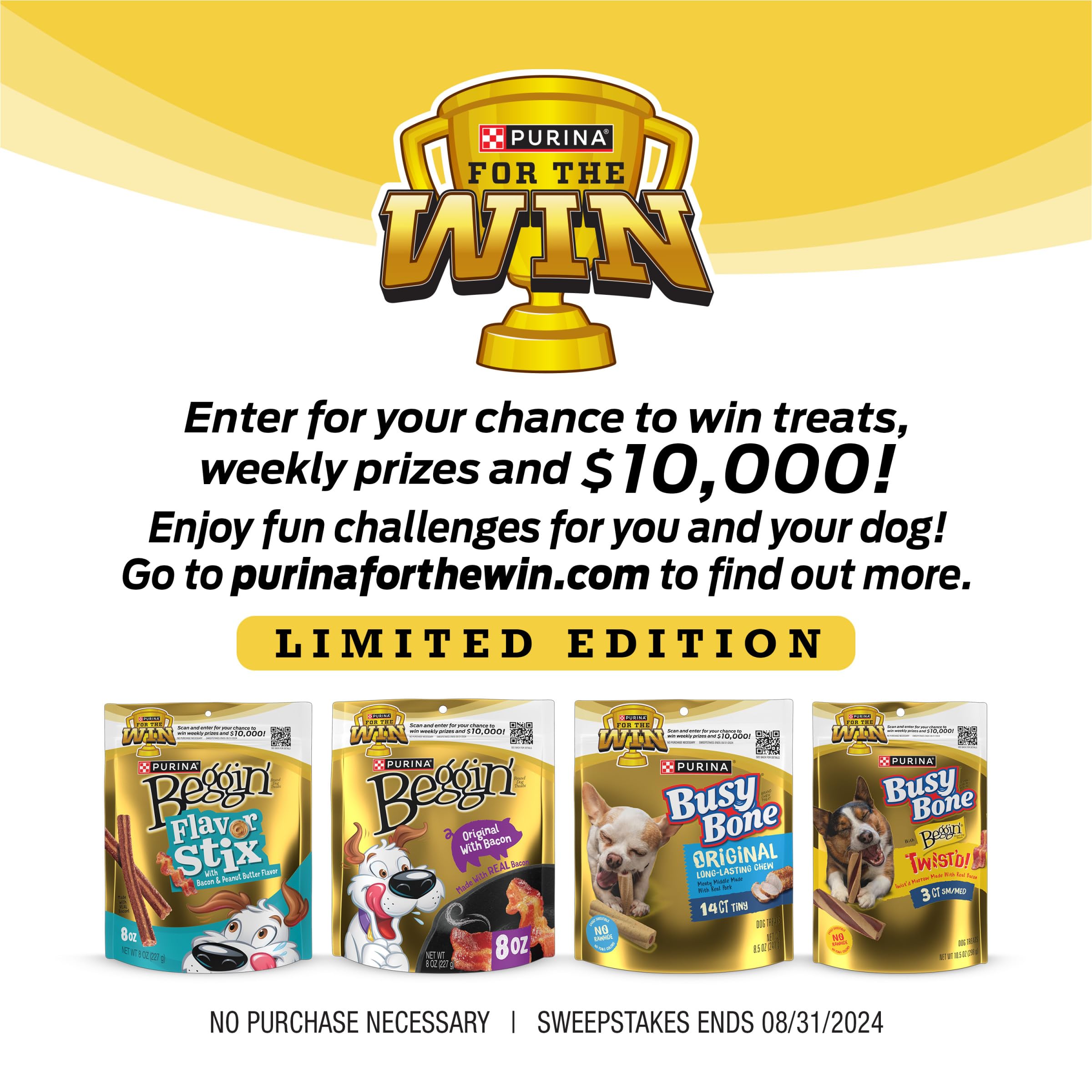 Purina Beggin' Strips USA facilities image underscores domestic production.