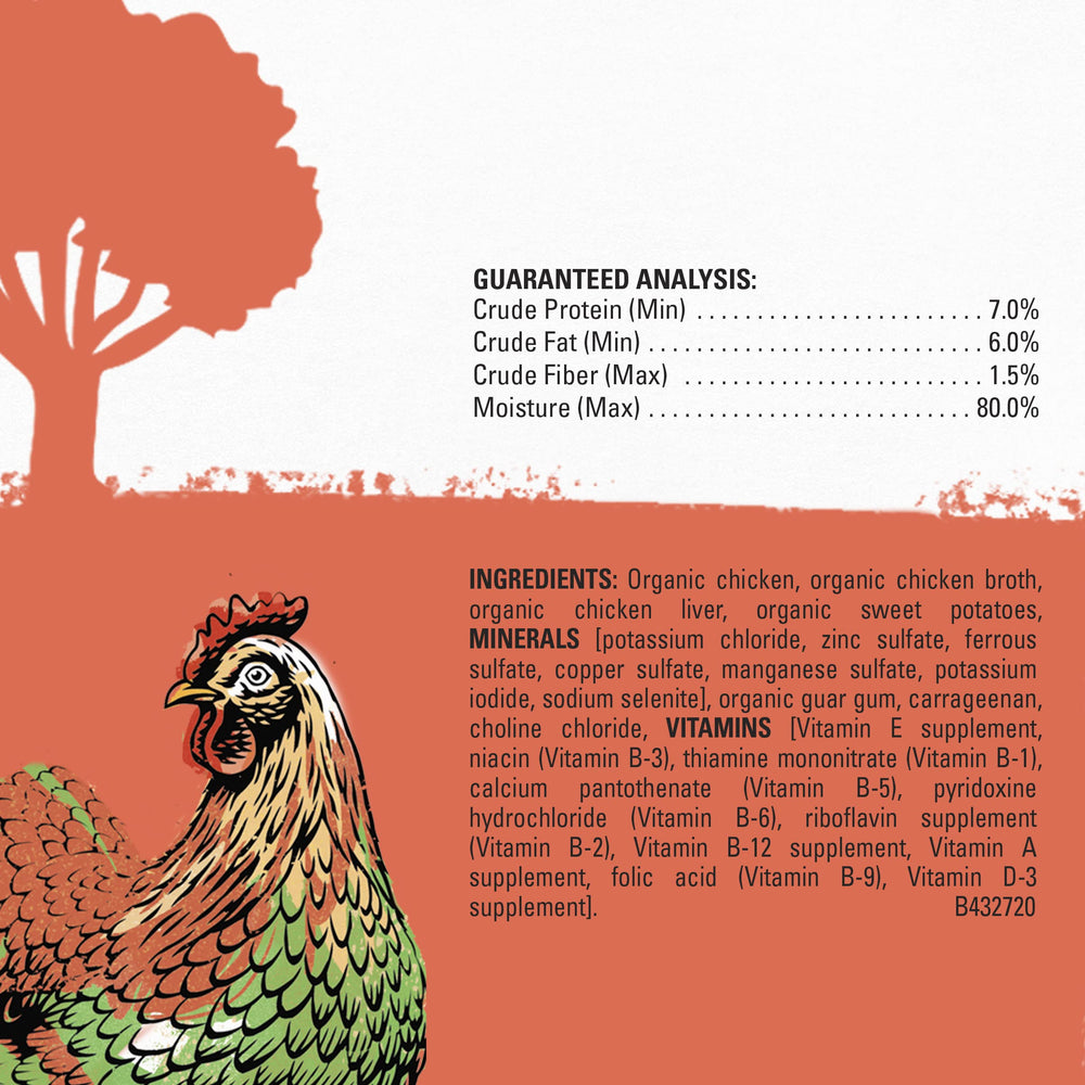 Purina Beyond Organic Wet Dog Food ingredients graphic notes no corn, wheat, or soy.