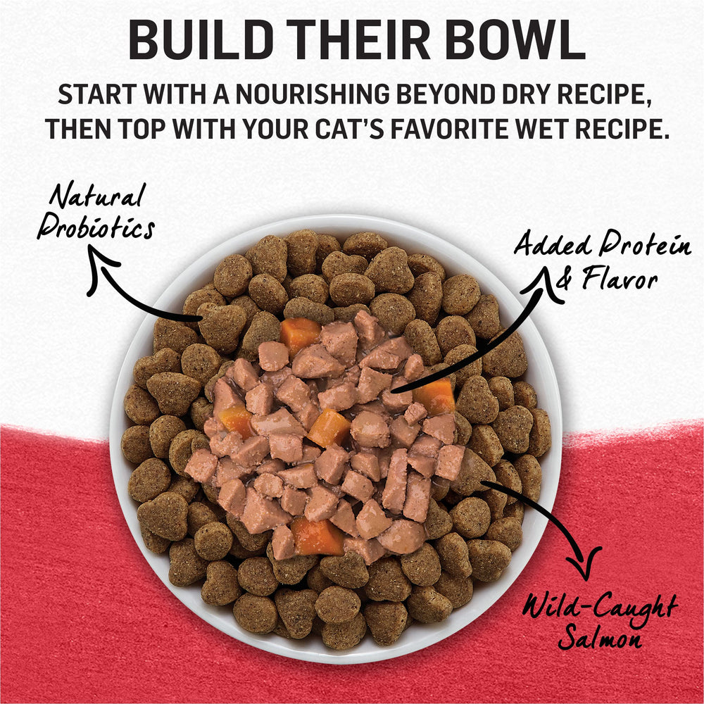 Purina Beyond variety-pack back image, two-flavor option in pack.