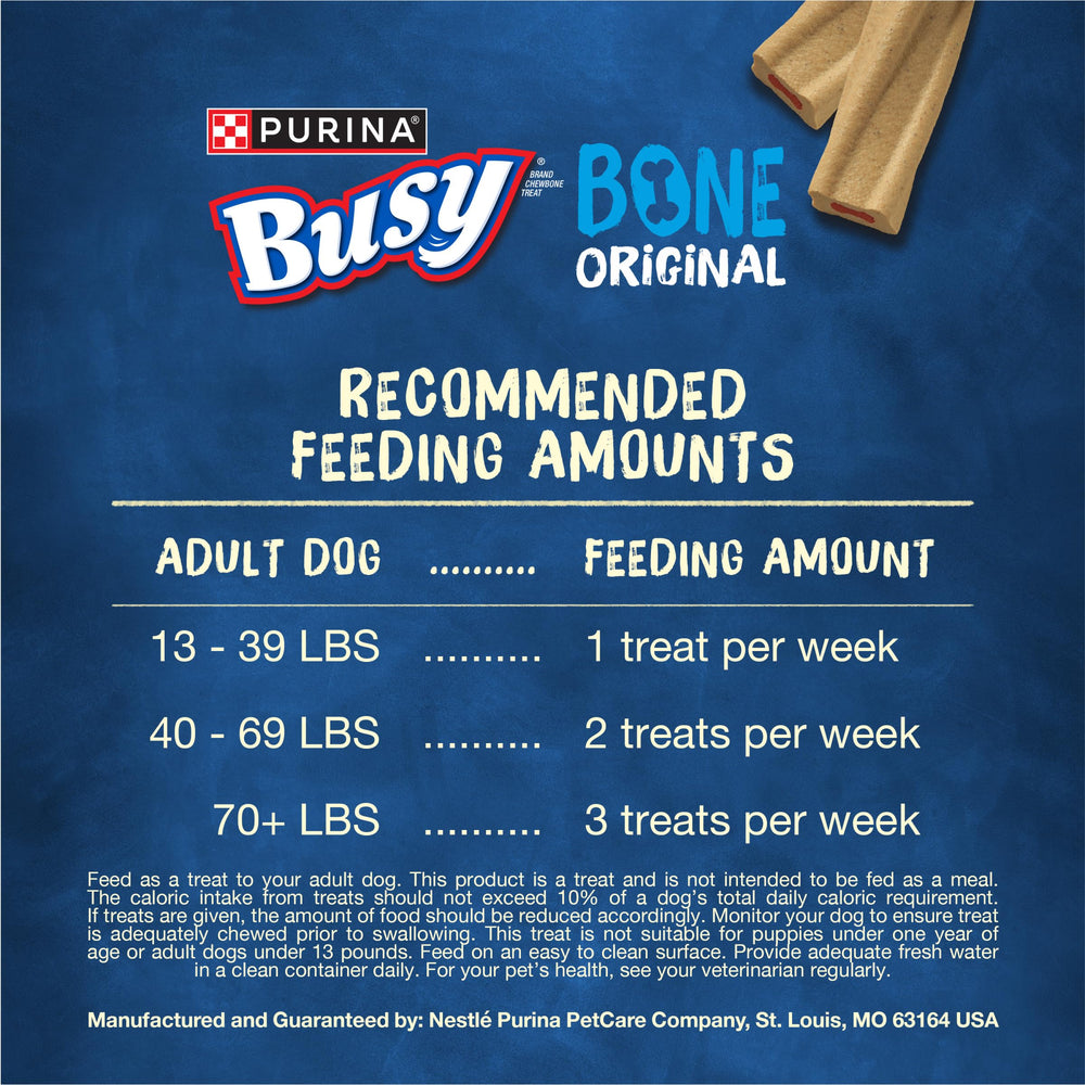 Purina Busy Bone Original 10ct packaging confirms rawhide-free claim