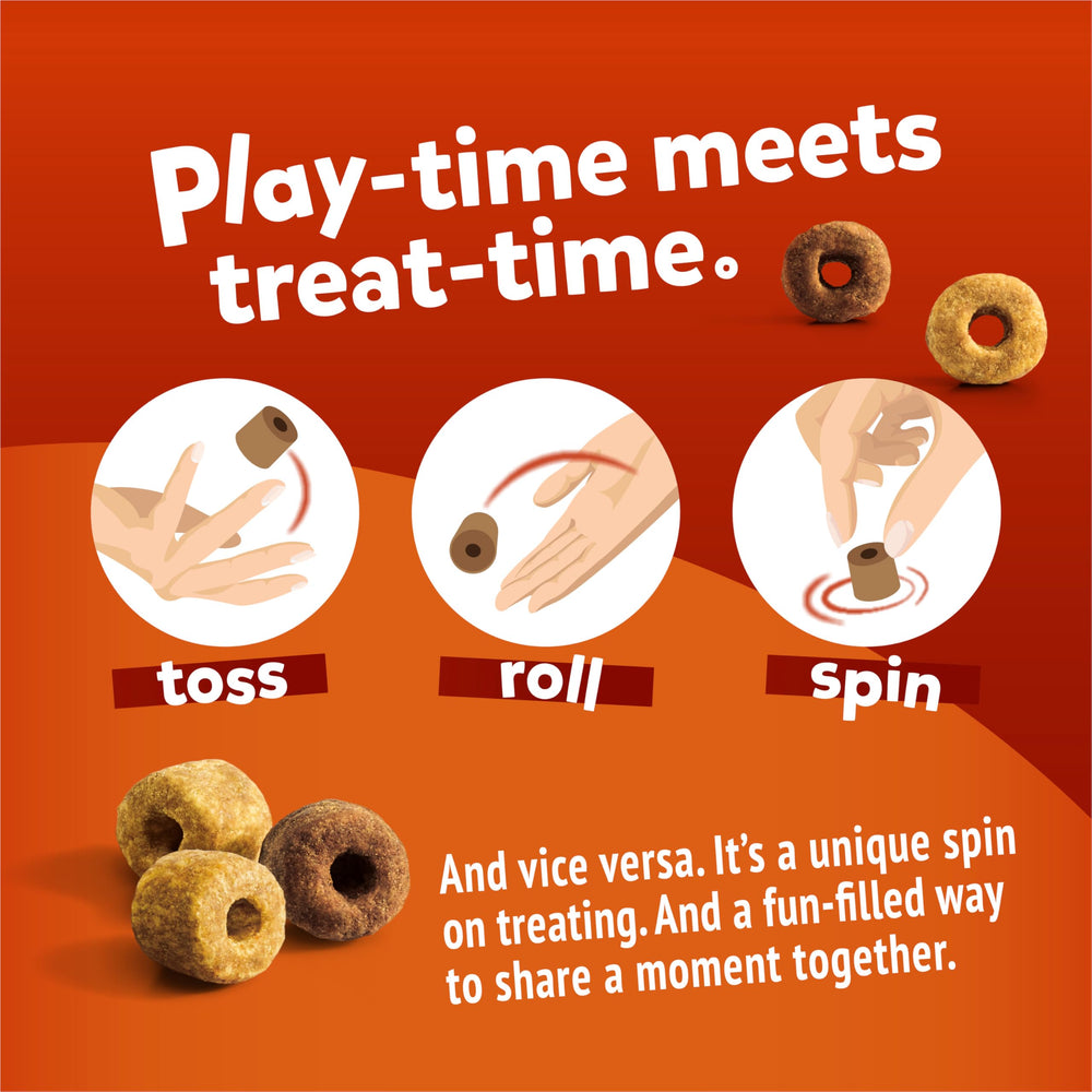 Purina Friskies Playfuls real chicken first ingredient closeup highlights dual protein flavors