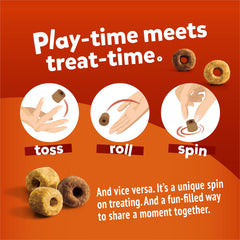 Purina Friskies Playfuls real chicken first ingredient closeup highlights dual protein flavors