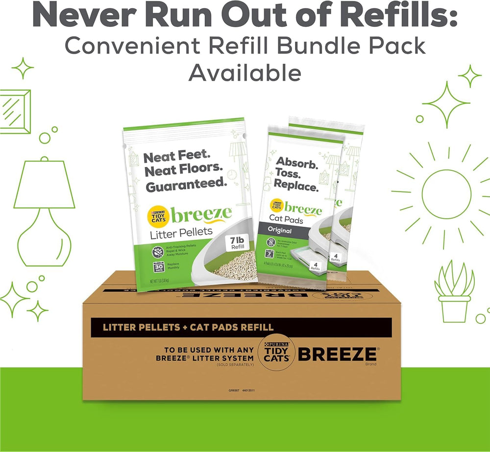 Purina Litter Breeze Pellets pour into a Breeze box for clean refills