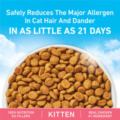 Purina ONE LiveClear allergen-reduction-graphic shows potential 47 percent reduction